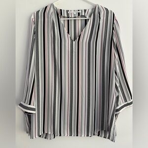 Black and white striped blouse